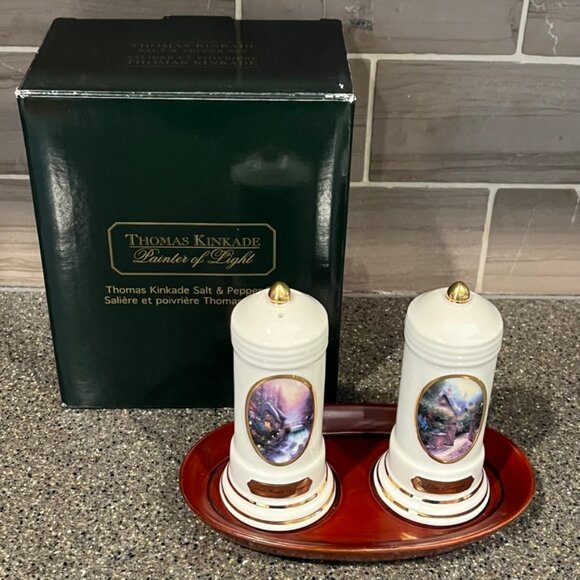 Avon Other - Thomas Kinkade salt & pepper set w/ tray, in box